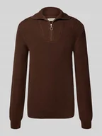 Swetry męskie - Bluza z kołnierzem i detalem z logo model ‘DENO’ - miniaturka - grafika 1