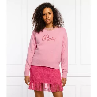 Swetry damskie - Pinko Sweter MOSCATO 1 | Regular Fit | z dodatkiem wełny - grafika 1
