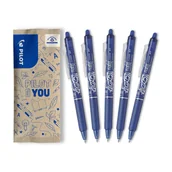 Długopisy - Zestaw x5 PILOT FRIXION BALL Clicker 0,7 niebieski - miniaturka - grafika 1