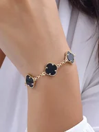 Bransoletki - Luja Bijoux Pozłacana bransoletka z masą perłową - miniaturka - grafika 1