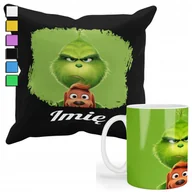 Gadżety dla niej i dla niego - ZESTAW KUBEK + PODUSZKA Z POSZEWKĄ- PREZENT DLA FANA GRINCH ŚWIĘTA + IMIĘ - miniaturka - grafika 1