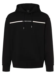 Armani Exchange Męska bluza z kapturem Mężczyźni Bawełna niebieski jednolity, M - Bluzy męskie - miniaturka - grafika 1