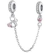 Łańcuszki - Charms Łańcuszek Zabezpieczenie srebrny S925 - miniaturka - grafika 1