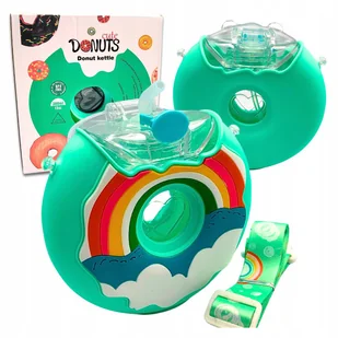 Butelka Bidon Na Wodę Napój Ze Słomką Donut Pączek Tęcza Silikonowy 380 ml - Shakery i bidony sportowe Butelka Bidon Na Wodę Napój Ze Słomką Donut Pączek Tęcza Silikonowy 380 ml - Shakery i bidony sportowe - miniaturka - grafika 1