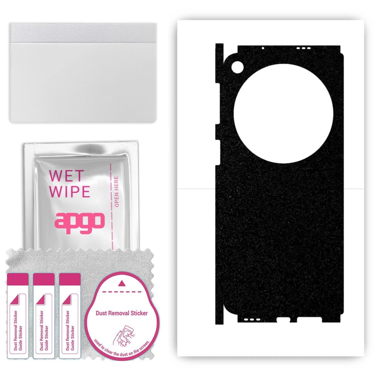 Folia naklejka skórka strukturalna na TYŁ+BOKI do OnePlus Open - Czarny Pastel Matowy Chropowaty Baranek - apgo SKINS