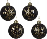 Bombki - Kaemingk Bombka choinkowa czarna błyszcząca szklana 8cm 1szt - miniaturka - grafika 1