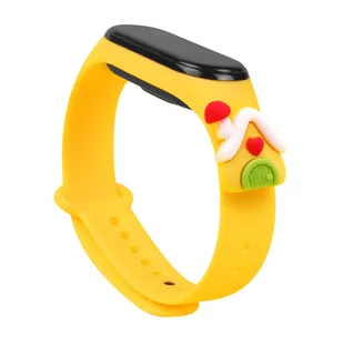 Strap Xmas opaska do Xiaomi Mi Band 6 / Mi Band 5 świąteczny silikonowy pasek bransoletka żółty (domek) - Akcesoria do smartwatchy - miniaturka - grafika 1