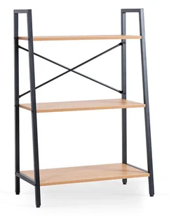 Otwarty niski regał w stylu loft czarny + dąb złoty N0-C57 - Regały - miniaturka - grafika 1