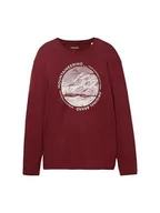 Koszulki męskie - TOM TAILOR Koszulka męska z długim rękawem, 10574 - Tawny Port Red, M - miniaturka - grafika 1