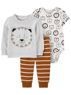 carter's 3-częściowy zestaw w kolorze szaro-jasnobrązowym - Bluzy i sweterki niemowlęce - miniaturka - grafika 1