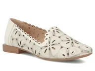 Półbuty damskie - Półbuty damskie beżowe Filippo DP7709/26 lordsy skórzane płaskie wsuwane-40 - miniaturka - grafika 1