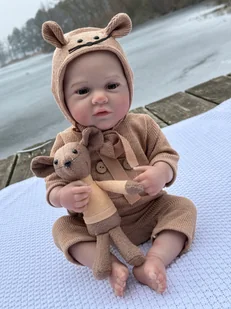 Lalka w Stylu Reborn Niemowlak Bobas Dzidziuś Chłopiec z Zaznaczoną Płcią - Lalki dla dziewczynek - miniaturka - grafika 1