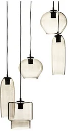Euluna - Svala 5 Round Lampa Wisząca Przezroczysty Przydymiony Szary/Czarny -Euluna - Lampy sufitowe - miniaturka - grafika 1