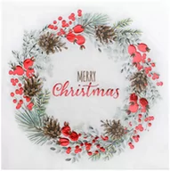 Dekoracje i nakrycia stołu na imprezę - Serwetki bożonarodzeniowe Merry Christmas - czerwone - 33 cm - 20 szt. - miniaturka - grafika 1
