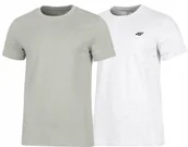 Koszulki męskie - 4F ZESTAW 2szt. 2-PAK MÄSKA KOSZULKA T-SHIRT 100% BAWEĹNA / rozm L - miniaturka - grafika 1