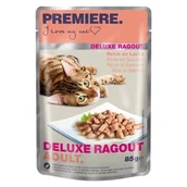 Mokra karma dla kotów - PREMIERE Deluxe Ragout Adult Produkt bogaty w łososia 88x85 g - miniaturka - grafika 1