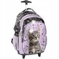 Plecaki szkolne i tornistry - PLECAK SZKOLNY NA KÓŁKACH DLA DZIEWCZYNKI KOT KOTEK - miniaturka - grafika 1