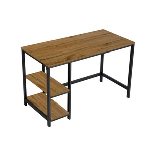 Biurko małe proste z półkami ciemny brąz Loft 120x60x75 VB9A Begryf - Biurka - miniaturka - grafika 1