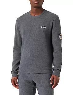 BOSS Męska bluza Structure Loungewear, rozmiar M, ?rednioszary - Bluzy męskie - miniaturka - grafika 1