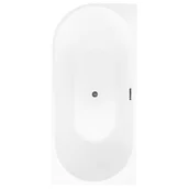 Wanny - Wanna wolnostojąca przyścienna Pula 170x80 cm prawa szary odpływ Corciano - miniaturka - grafika 1