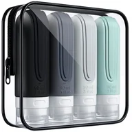 Akcesoria podróżnicze - Butelki podróżne do samolotu na kosmetyki, pojemniki + kosmetyczka podróżna + naklejki TRIZAND! - miniaturka - grafika 1