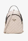 Plecaki - Beżowy Pikowany Plecak z Odpinanym Paskiem Eirima - miniaturka - grafika 1