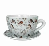 Donice - Filiżanka doniczka ceramiczna ptaki średnica 24cm - miniaturka - grafika 1