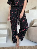 Spodnie sportowe damskie - Długie spodnie od piżamy romantica - miniaturka - grafika 1