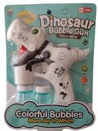 Bańki mydlane - Pistolet do baniek mydlanych Dinozaur+ PŁYN - miniaturka - grafika 1