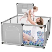 Łóżeczka i kojce - Kojec Z Koszem Do Gry Plac Zabaw Suchy Basen Zestaw Z 30 Piłkami - miniaturka - grafika 1