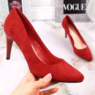 Czółenka - Szpilki zamszowe Sergio Leone W SK379K czerwone - miniaturka - grafika 1