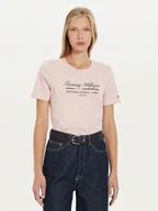 Koszulki i topy damskie - Tommy Hilfiger T-Shirt Script Graphic WW0WW43502 Różowy Regular Fit - miniaturka - grafika 1