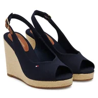 Espadryle damskie - Espadryle Tommy Hilfiger Flag High Wedge Espad Slingback FW0FW08597 Granatowy - miniaturka - grafika 1