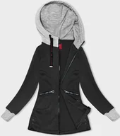Bluzy damskie - DAMSKA BLUZA ZE SWETROWYM KAPTUREM CZARNA (AMG-312A) - LHD - miniaturka - grafika 1