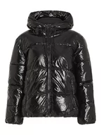 Kurtki damskie - Vila Damska kurtka pikowana Vibuda L/S z kapturem, czarny, 38 - miniaturka - grafika 1