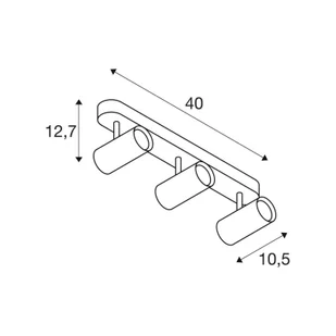 SLV reflektor sufitowy LED Noblo, 2700 K, czarny, długość 40 cm możliwość ściemniania, czarny, salon / jadalnia, aluminium, nowoczesny - Lampy sufitowe - miniaturka - grafika 1