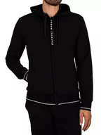 Bluzy męskie - Armani Exchange Męska bluza z kapturem French Terry, Czarny, XL - miniaturka - grafika 1