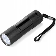 Latarki - Metalowa Latarka Led 9 Diod Czarna Poręczna Survivalowa - miniaturka - grafika 1