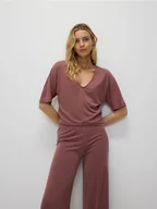 Bluzki damskie - Reserved - Bluzka z modalu - koralowy - miniaturka - grafika 1