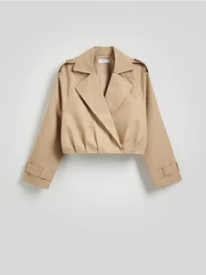 Reserved - Krótka kurtka z klapami - beżowy - Moda i Uroda OUTLET - miniaturka - grafika 1