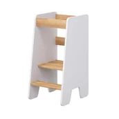 Krzesełka do karmienia - KITCHEN HELPER Pomocnik kuchenny regulowany biały-dąb craft złoty - miniaturka - grafika 1