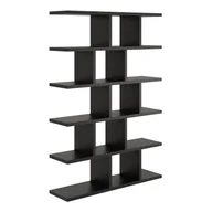 Półki do salonu - Duży regał z półkami, biblioteczka, 70x18x101 cm, czarny, mat - miniaturka - grafika 1