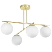 Lampy sufitowe - NOWOCZESNA LAMPA SUFITOWA WISZĄCA KLASYCZNE ZŁOTO LEDO W4 - miniaturka - grafika 1