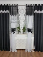 Firany - PANEL OKIENNY ŁAPACZ SNÓW BIAŁOCZARNY ELEGANCKI PANEL DO SALONU SYPIALNI - miniaturka - grafika 1