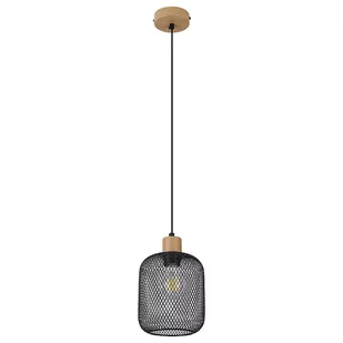 Rabalux Grendel 3131 lampa wisząca zwis 1x40W E14 czarna/drewniana - Lampy sufitowe - miniaturka - grafika 1