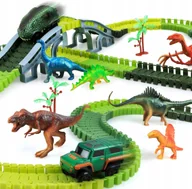 Zabawki interaktywne dla dzieci - Tor Wyścigowy z Dinozaurami Dla Dzieci 6 Dinozaurów 2 Autka - miniaturka - grafika 1