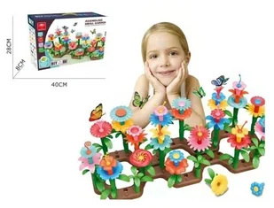 Klocki kwiatki do układania ogród kwiatowy 148 el - Klocki - miniaturka - grafika 1
