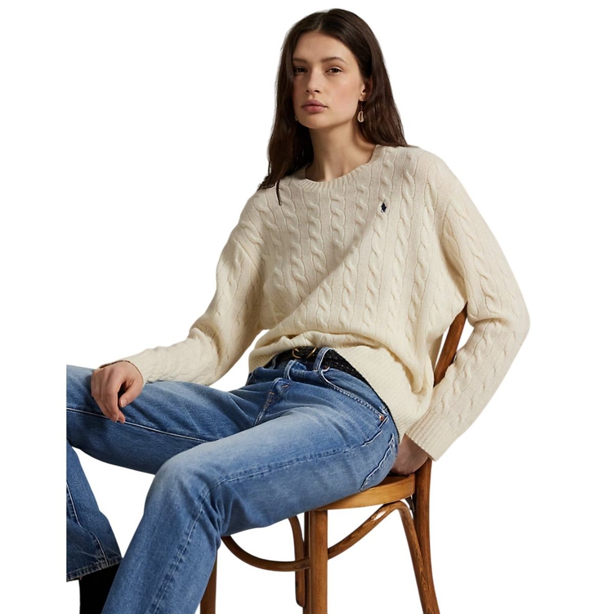 maglioni donna ralph lauren - julianna-long sleeve-pullover - avorio
