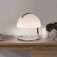 Lampy stojące - Näve Lampa stołowa Burano, biała, wysokość 25 cm, szkło/metal, E27 - miniaturka - grafika 1