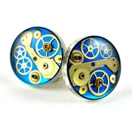 Spinki do mankietów i krawatów - SPINKI - Steam dream (Blue) - miniaturka - grafika 1